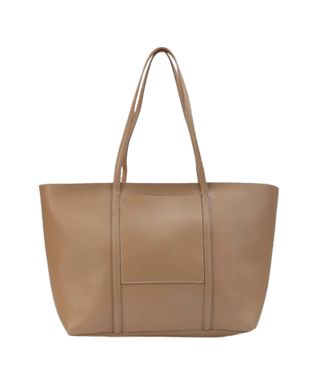 Glamcarri Beige Leather Shoulder Bag