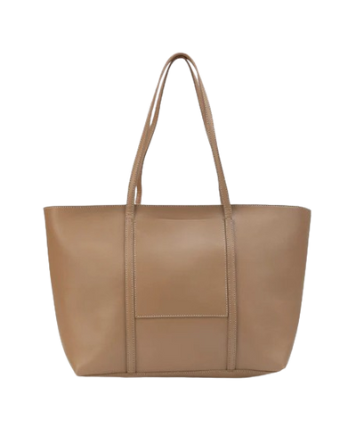 Glamcarri Beige Leather Shoulder Bag